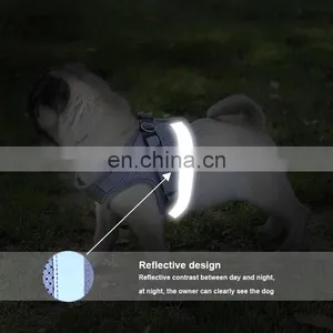 Dog Harness With Leash Summer Pet Adjustable Reflective Vest Walking Lead for Puppy Polyester Mesh Harness thumbnail-4