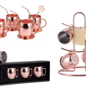 Copper Moscow Mule Mugs 100% Copper Made or Stainless Steel Made All Shapes and Kinds Licor Using Items thumbnail-4