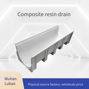 Lubao Composite Resin Material Finished U-shaped Drainage Trench Manufacturer, 300*300 Water Channel for Stations, Squares and Tunnels thumbnail-1