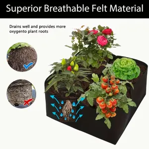 Square Grow Bags Anti Root Circling Fabric Planting Bags Bulk thumbnail-1