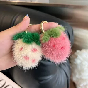 Kawaii Fruit Plush Bag CharmFur Keychain thumbnail-2