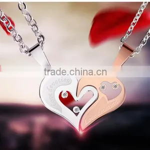 Fashion Jewelry 2016 316l Stainless Steel Jewelry Heart Pendant Necklace Necklaces For Couple Quality Choice Most Popular thumbnail-1