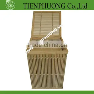 Bamboo Storage Trunk With Lid thumbnail-1
