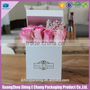 2016 Beautiful Custom Matt Cardboard Printed Square Flower Box,luxury Floral Box thumbnail-1