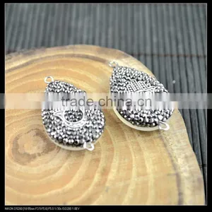 LFD-0066B Wholesale Charm Connector Beads , Palm Pattern With Crystal Rhinestone Paved Bead Jewelry Making thumbnail-2