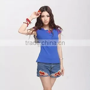 High Quality Fashion t Shirt Women Embroidery t Shirt thumbnail-1