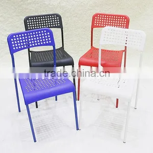 Cheap Modern Stacking Plastic Chair/PP Adde Chair/Steel Pipe Chair thumbnail-2