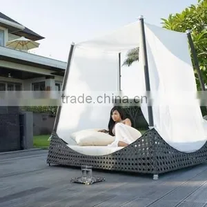 China Outdoor Garden Furniture Poly Rattan Daybed With Canopy (DH-9578) Quality Choice thumbnail-2