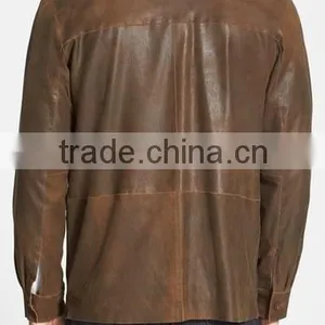Shaded Brown Leather Jacket thumbnail-3