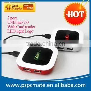 2 Ports USB Hub 2.0 HUB Micro USB Adapter Multi sd Card Reader thumbnail-1