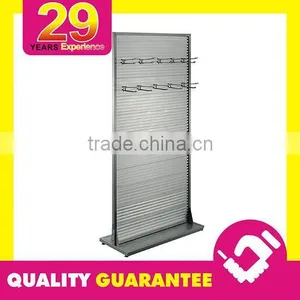 29 Years Fabrication Service Movable HDF Wood Shelves Display Stand With Wheel thumbnail-3