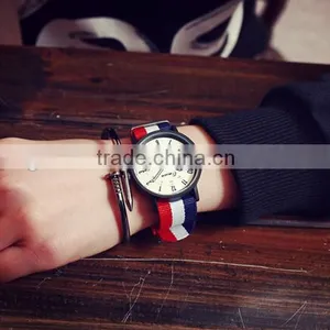 Retro Unisex Watch, Boyfriend Watch, Nylon Watchband, Antique, Brass Watch, Unique Watches, Vintage Style Leather Watch thumbnail-1
