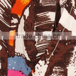 Women Rib Waisted Casual Pants 100% Rayon Print Trousers Tropical Floral Ninth Pants thumbnail-3