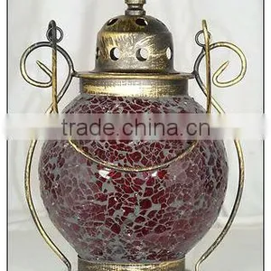 Hanging Mosaic Glass Lantern thumbnail-1