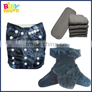 2015 Babyfriend Round Wings Print Wholesale Bamboo AIO Modern Cloth Diaper thumbnail-1