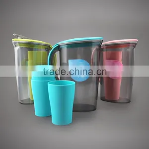 Wholease Plastic Pitcher With Lid for Juice Milk Water Fruit Tea Quality Choice thumbnail-3