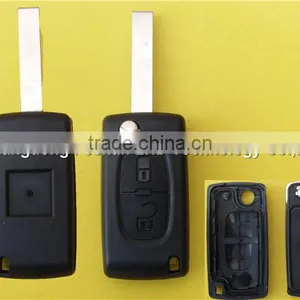 2 Button Flip Remote Key Fob Case Shell for Peugeot 407 CE0536 thumbnail-1
