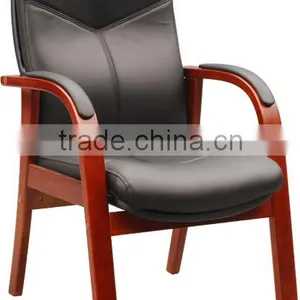 Solid Wood Frame Leather Seat Chair thumbnail-1