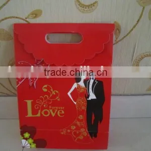 Red Color Printing Paper Bags Paper Bags for Packing Nourishment Red Paper Bag thumbnail-2