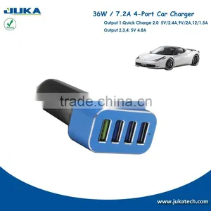 Car Accessories Factory Low Price Fast Charging In-car Multi Output Qc2.0 4 Port USB Car Charger thumbnail-1