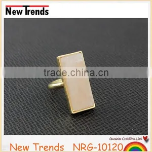 Hot Sell Pink Natural Quartz Stone Ring, Fashion Natural Stone Ring thumbnail-3