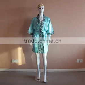 Girls Satin Nightgown/bathrobe With Piping thumbnail-1