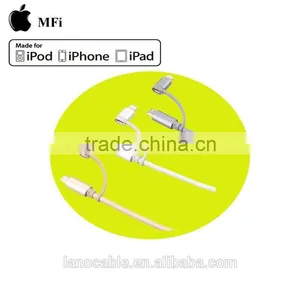 MFi Certified Nylon Braid 2 in 1 Multi Charger Cable thumbnail-2
