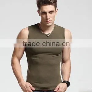High Quality Custom Design 100% Cotton Fabric Cool Men Tank Top thumbnail-3