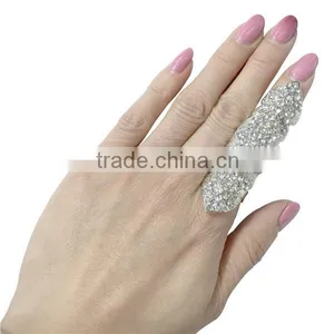 Wholesale Latest Design Gold Plated Rhinestone Full Finger Knuckle Ring Fashion Jewelry thumbnail-4