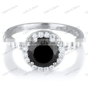 Carrie's Faux Black Diamond Silver Ring for Men thumbnail-1