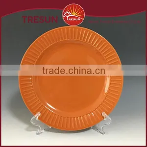 Stoneware Embossing Plates, Ceramic Solid Color Glaze Plates thumbnail-1