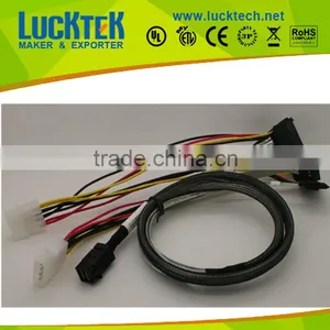 MINI SAS CABLE, Amphenol Mini SAS SFF-8643 Host to 4xSAS SFF-8482 Hard Disk Fanout 6Gbps 0.75m thumbnail-1