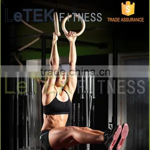 Wood Gymnastic Ring Olympic Strength Training Gym Rings Wooden for Crossfit thumbnail-6