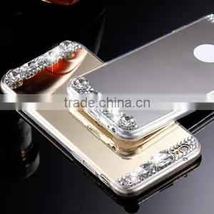 Mirror Case for Iphoen 6 6 Plus 5s Luxury Gold Bling Diamond Soft TPU Case Ultra Slim Phone Back Cover thumbnail-4
