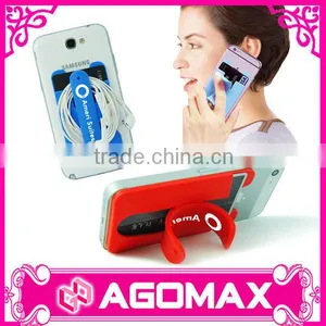 Eco-friendly Mobile Silicone 3M Adhesive Pocket With Stand thumbnail-1