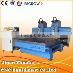 2 Heads 2 Rotary Axis Flat Cylinder Furniture Engraving Machine CNC Router DSP A18 4 Axis System ZK-1325 thumbnail-1