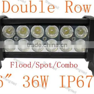 ShengWell Auto Car Led Light Bar 9-32V IP67 36W 6inch Double Row Led Light Bar Car Roof Led Bar Led Light Bar Offroad Led Bar thumbnail-1