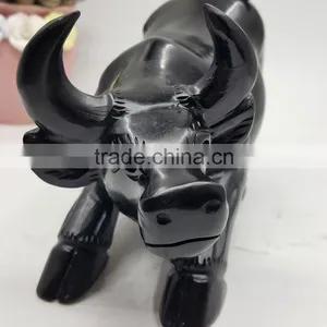 Obsidian Bull Sculpture Chinese Zodiac Animal Carvings thumbnail-4