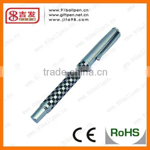 High Quality Black and White Grid Metal Ball Pen thumbnail-1