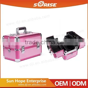 Factory Supply Hairdressing Aluminum Makeup Vanity Box With Lock thumbnail-1