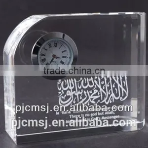 Hot Selling Crystal Glass Table Clock for Decration or Gifts Souvenirs thumbnail-3