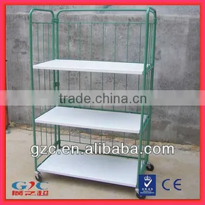 500kg Load Warehouse Logistic Workshop Steel Wire Foldable Trolley Cart thumbnail-1
