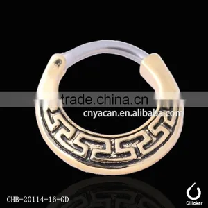 316L Surgical Steel Septum Clicker Non Piercing Fancy Nose Ring Jewelry thumbnail-1