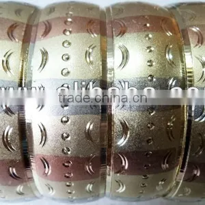 Tri Color Gold Plated Bangle Bracelet thumbnail-1