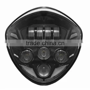 Black/Chrome LED Headlight 40W Front Driving Lamp IP67 6000K Lights For Victory Motorcycle Cross Country Cross Roads Models thumbnail-2