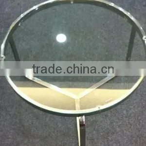 Round Coffee Table Stainless Steel Table With Glass Top thumbnail-4