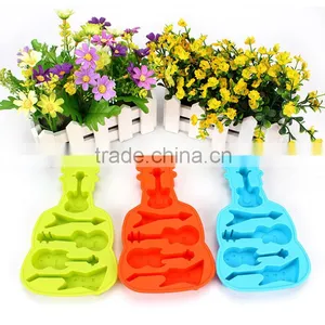 Kids Guitar Shaped Silicone Ice Cube Molds Tray thumbnail-3