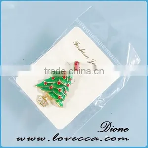 Fashion Cute Christmas Tree Stars Clear Crystal Brooches Pins Holiday Party thumbnail-2