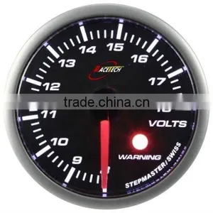 52mm Smoke Lens / Super White LED Volt Gauge With Warning thumbnail-1