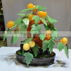 New Fashion Orange Crystal Tree Carving With Green Leaf thumbnail-2
